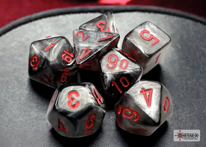 Velvet Mini-Hedral Black/Red 7-Die Set 1