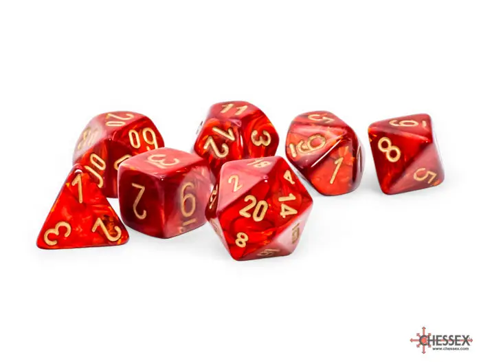 Scarab Mega-Hedral Scarlet/Gold 7-Die Set 1
