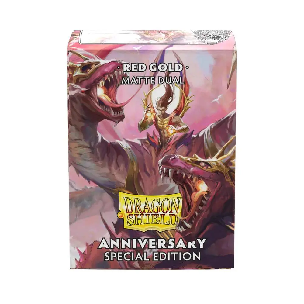 Dragon Shields: (100) Matte Standard Pomegranate & Gold Anniversary Special Edition 1