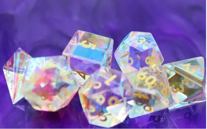 Iridescent Crystal - Gemstone Engraved With Gold 1