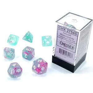 Nebula: Wisteria/White Polyhedral 7 Die Set 1