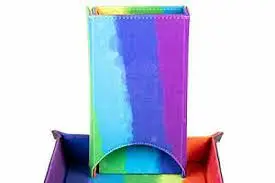 Velvet Fold Up Dice Tower - Watercolor Rainbow 1