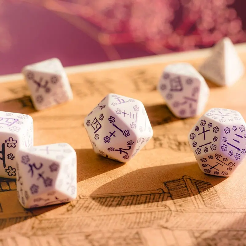 Japanese Dice Set: Blue Star Lotus 1