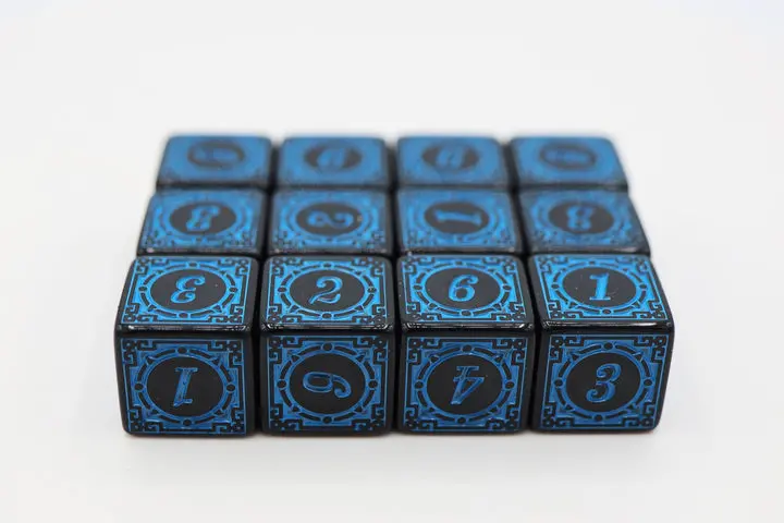 12 Piece D6's - Magic Burst Blue 1