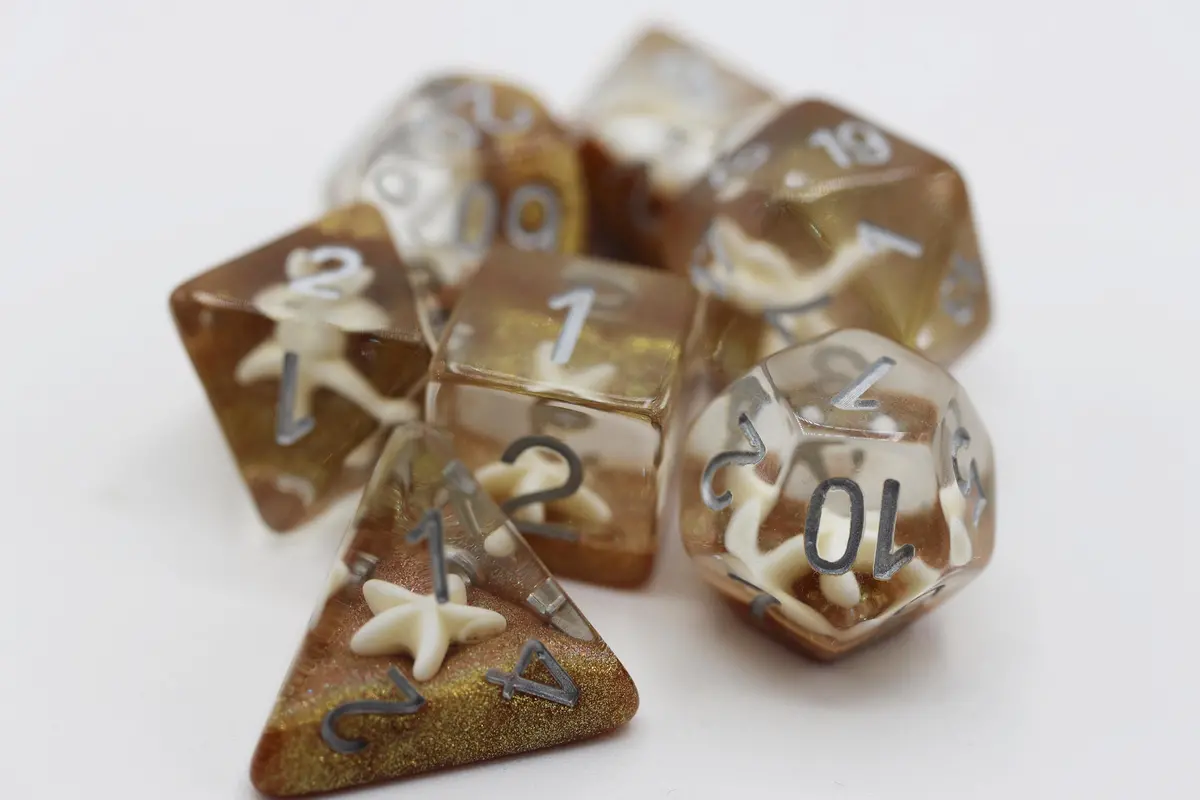 Starfish & Gold Sand Rpg Dice 1