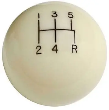 5-Speed Ivory Gear Shift Knob – 2" Diameter, Dual-Threaded (3/8-24 & 3/8-16) For Manual Transmissions (Lk-Sk-6872) 1
